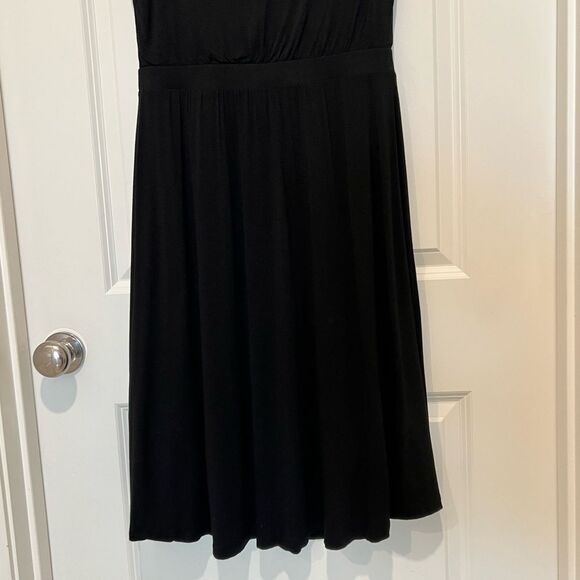 Anthropologie Maeve Women's Brianne Cowl Neck Dress Black Jersey Knit Sz. Medium - Picture 11 of 13